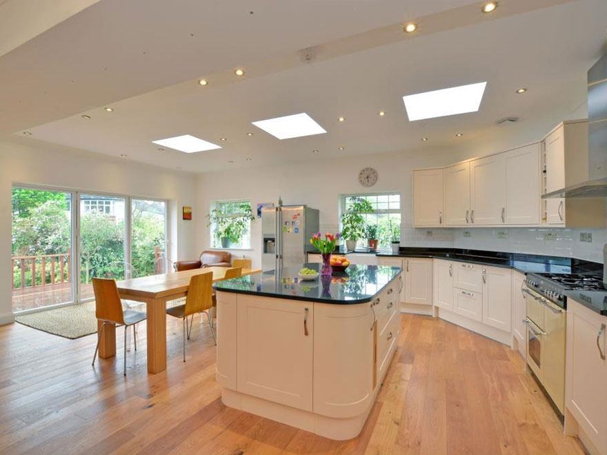 Kitchen extension with roof domes at Horn Park Lane