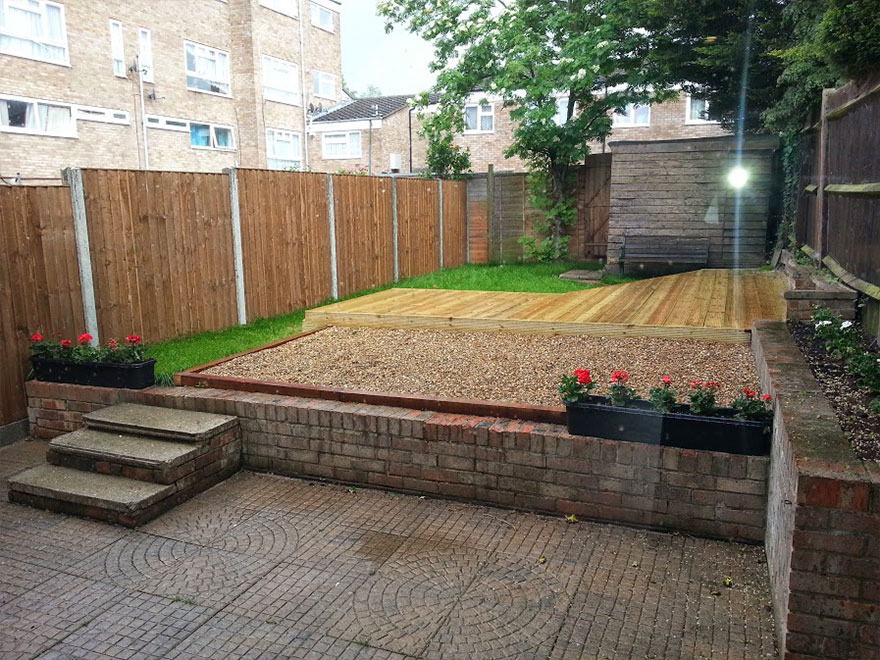 New decking and driveway at Sandy Bury