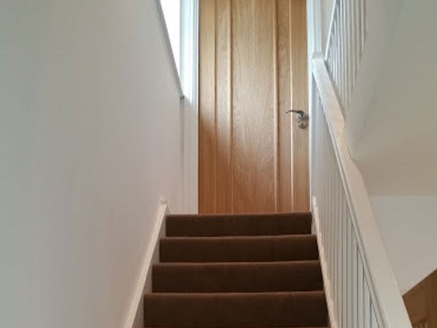 New carpeted staircase at Sandy Bury