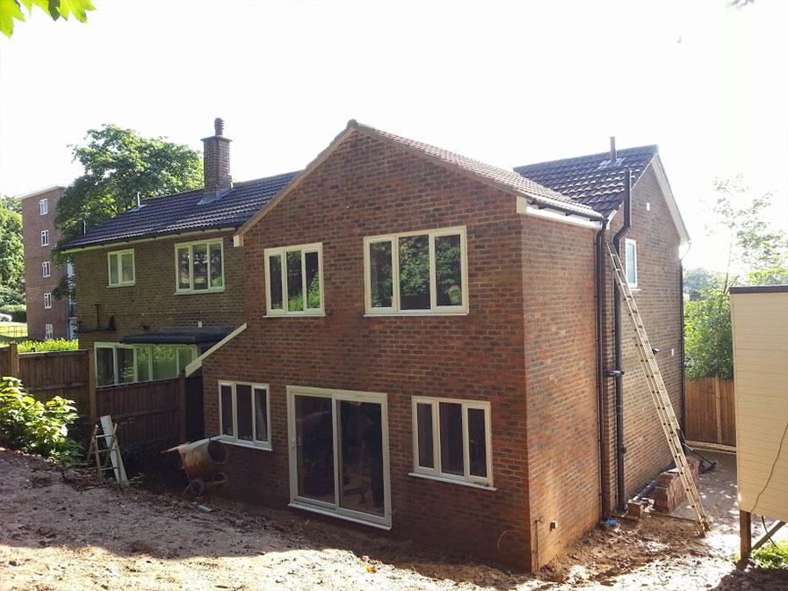 Finished two-storey side extension